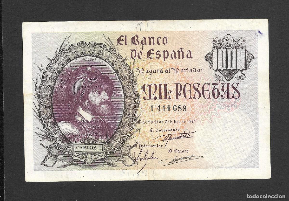 Billetes espa&ntilde;oles: 1000 PESETAS 1940 SIN SERIE MBC+