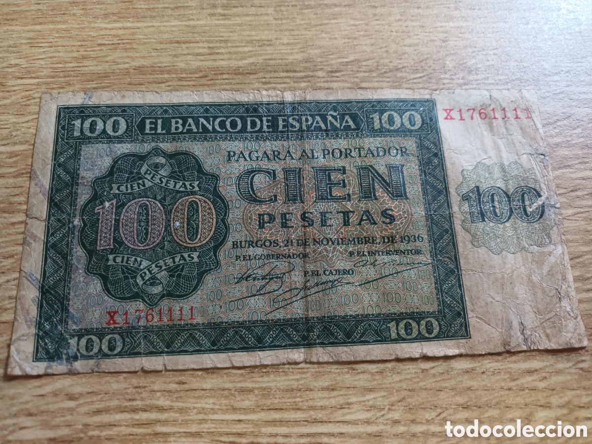 Billetes espa&ntilde;oles: BILLETE DE 100 PESETAS 21 DE NOVIEMBRE DE 1936