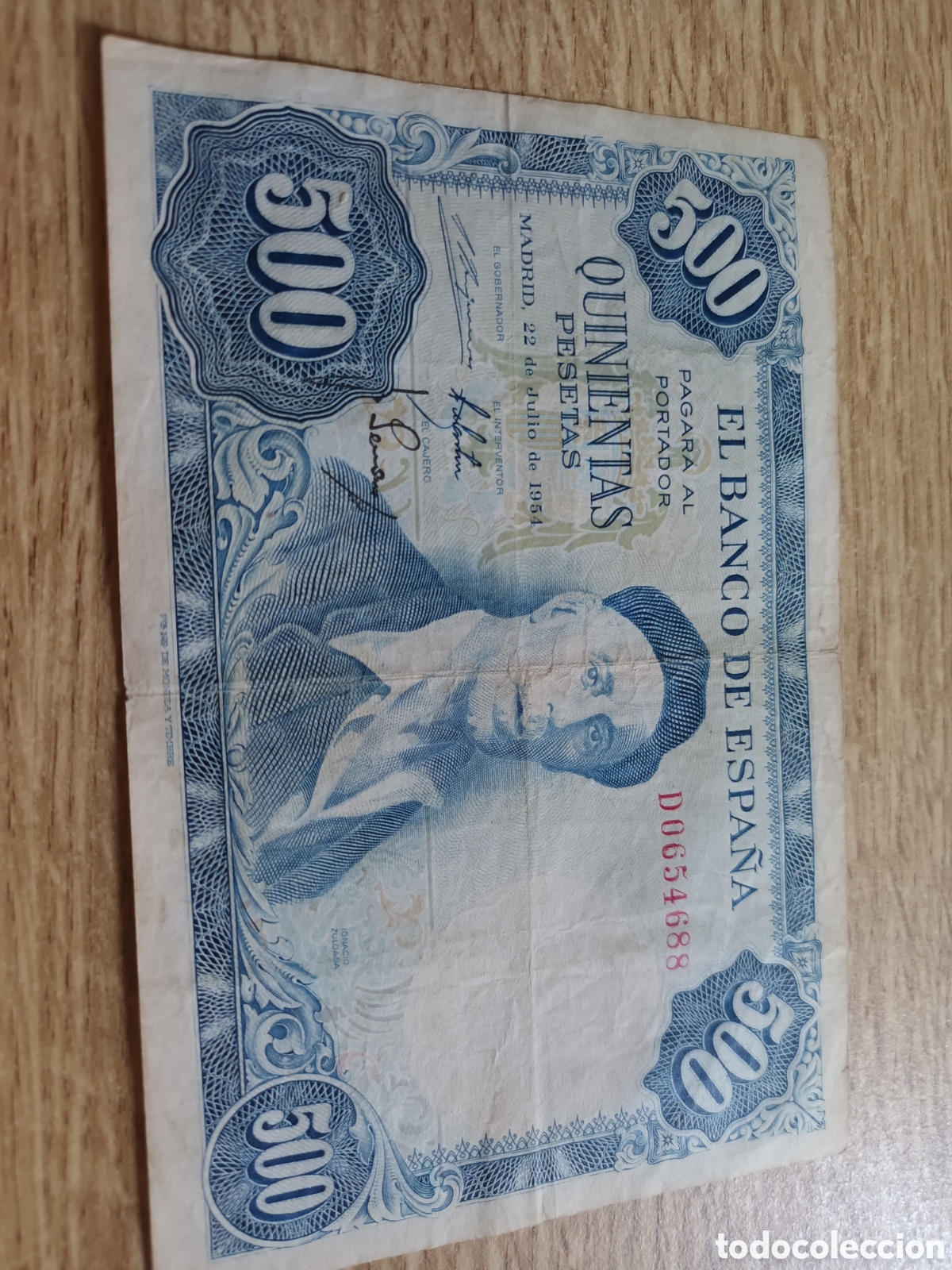 Billetes espa&ntilde;oles: BILLETE DE 500 PESETAS DEL 22 DE JULIO DE 1954