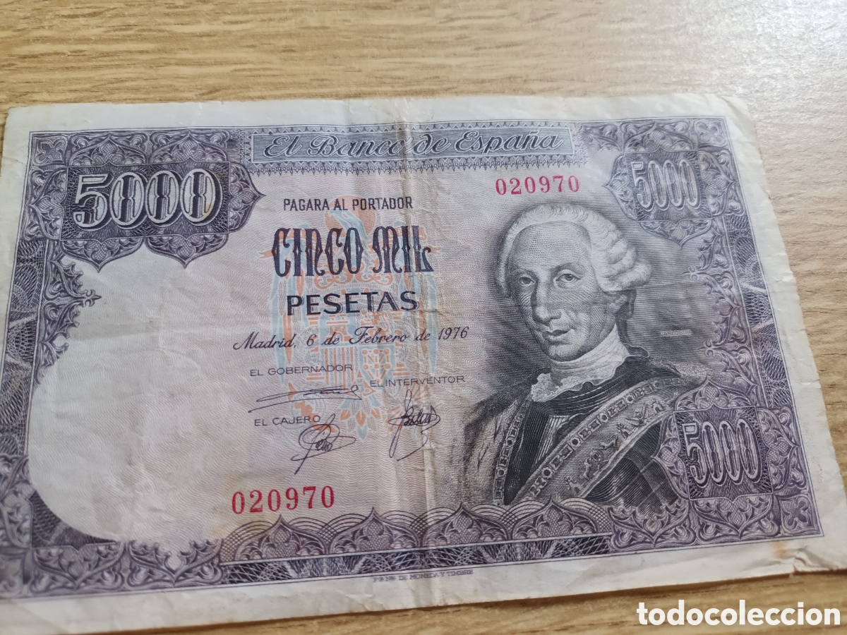 Billetes espa&ntilde;oles: BILLETE DE 5000 PESETAS DEL 6 DE FEBRERO DE 1976