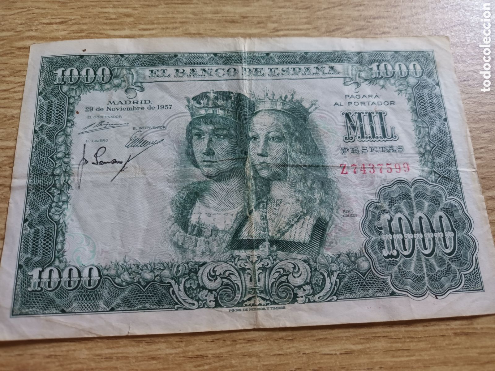 Billetes espa&ntilde;oles: BILLETE DE 1000 PESETAS DEL 29 DE NOVIEMBRE DE 1957
