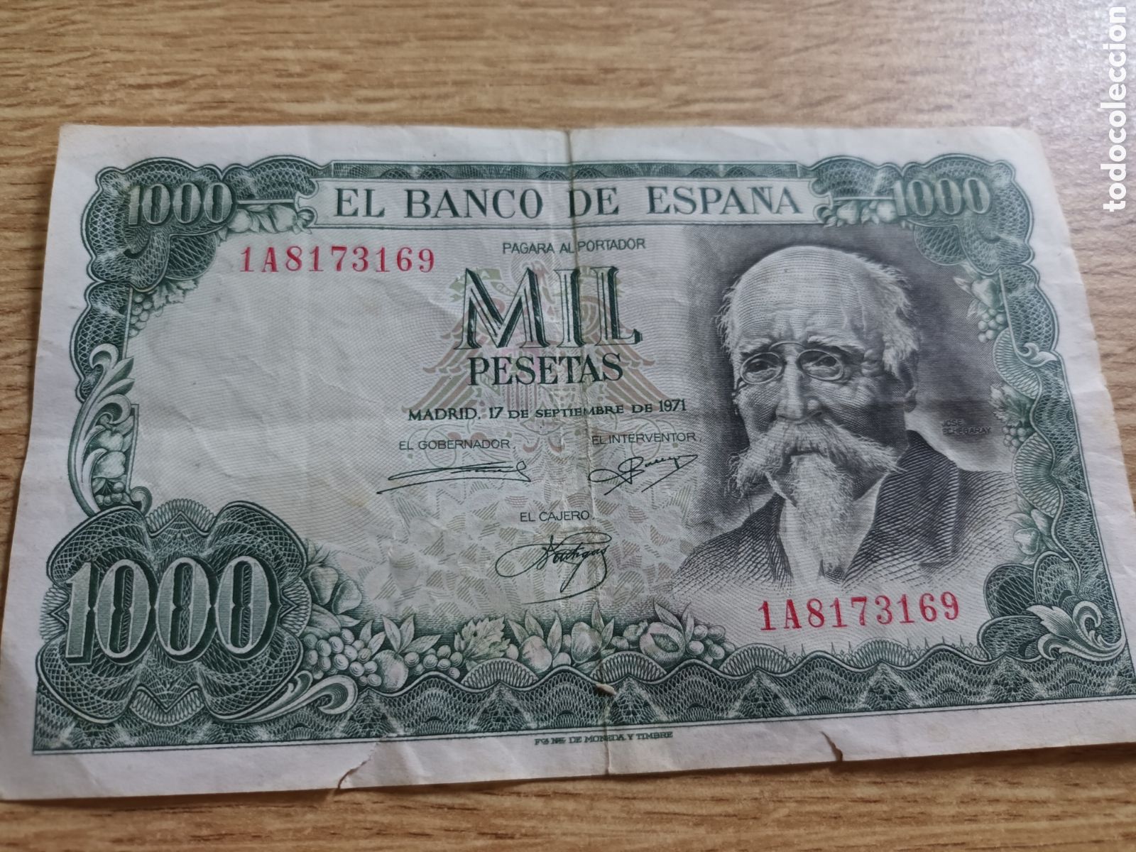 Billetes espa&ntilde;oles: BILLETE DE 1000 PESETAS DEL 17 DE SEPTIEMBRE DE 1971