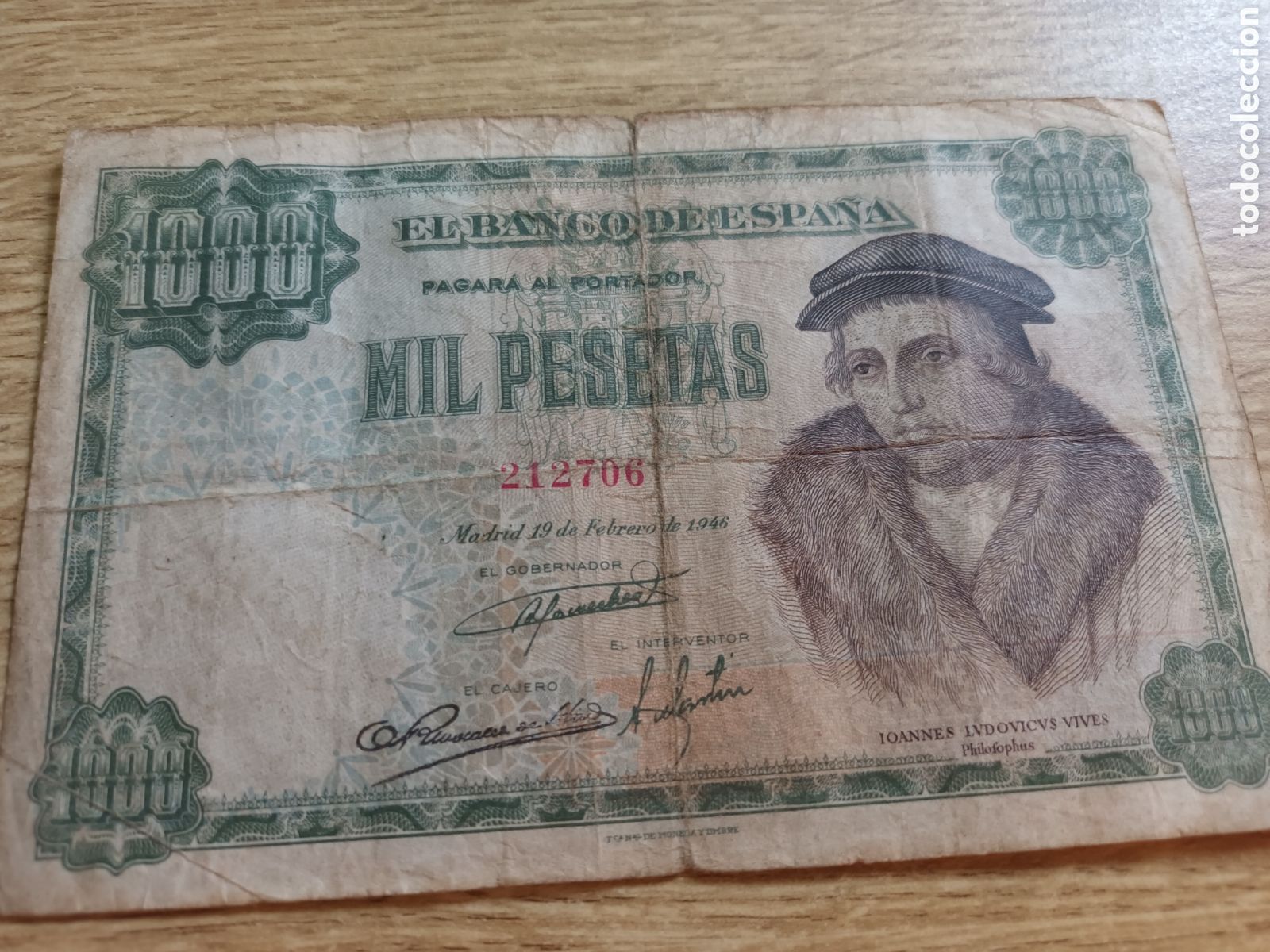 Billetes espa&ntilde;oles: BILLETE DE 1000 PESETAS DEL 19 DE FEBRERO DE 1946