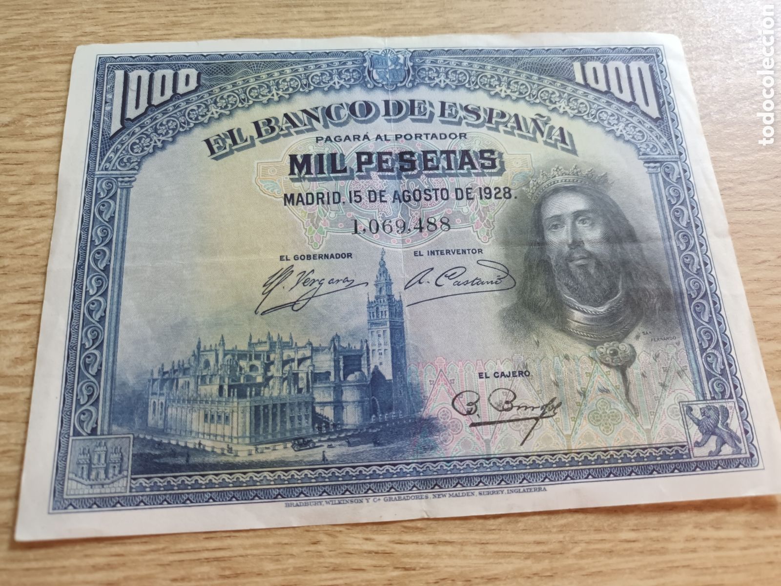 Billetes espa&ntilde;oles: BILLETE DE 1000 PESETAS DEL 15 DE AGOSTO DE 1928