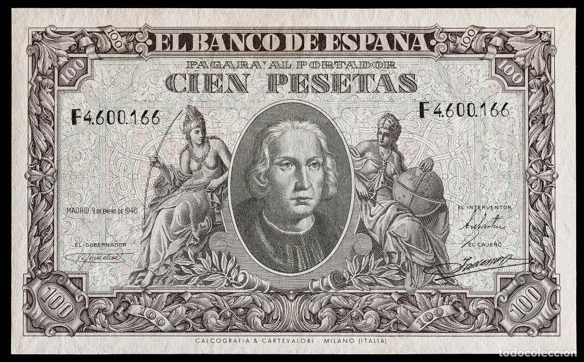 Billetes espa&ntilde;oles: 100 PESETAS 1940 SERIE F EBC-/EBC