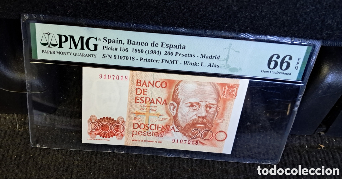 Billetes espa&ntilde;oles: Billete 200 pesetas 1980 PMG 66 EPQ