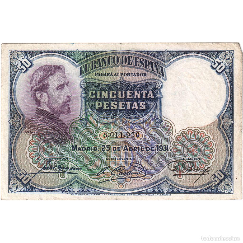 Billetes espa&ntilde;oles: [#1233973] Espa&ntilde;a, 50 Pesetas, 1931-04-25, BC+