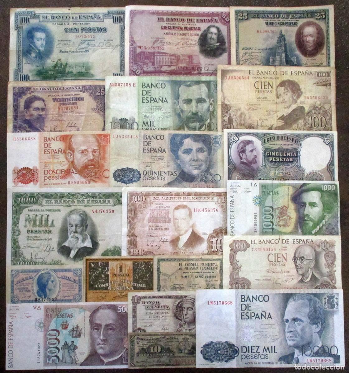 Billetes espa&ntilde;oles: BILLETES ESPA&Ntilde;OLES ALFONSO XIII, CUBA, LOCALES, REPUBLICA, ESTADO ESPA&Ntilde;OL, JUAN CARLOS I LOTE 2328
