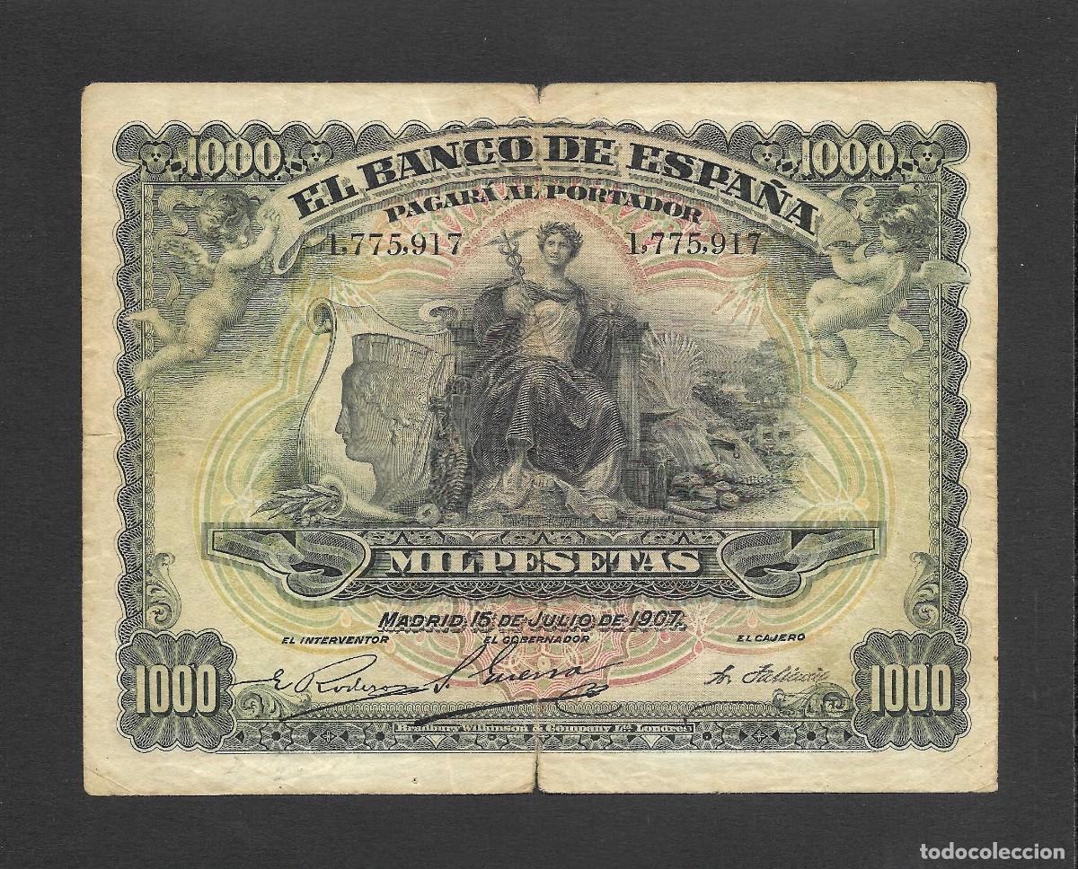 Billetes espa&ntilde;oles: 1000 PESETAS 1907 SIN SERIE