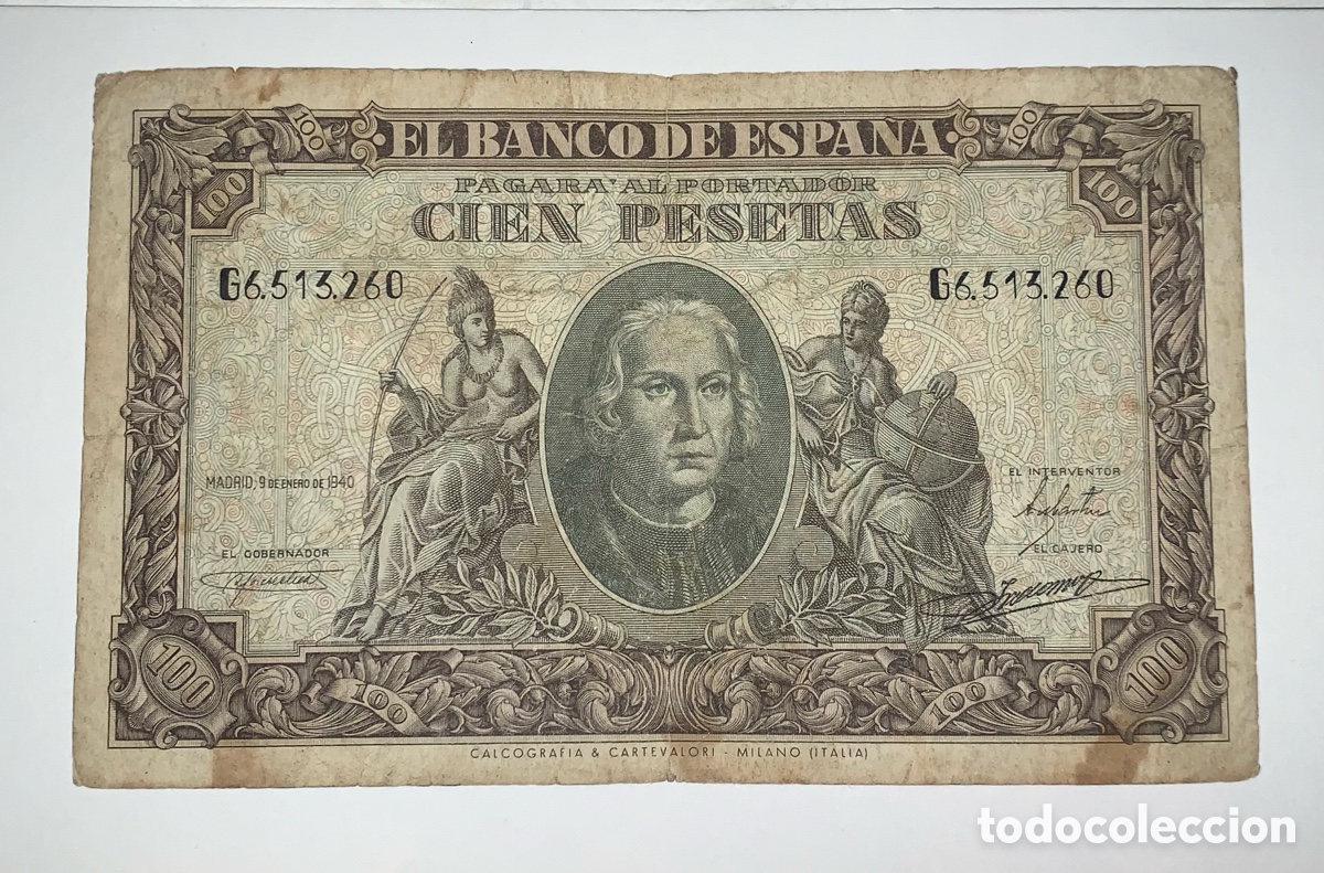 Billetes espa&ntilde;oles: Billete de 100 pesetas de 1940. Serie G. Hago precio por lote. Agrupo los en un env&iacute;o.