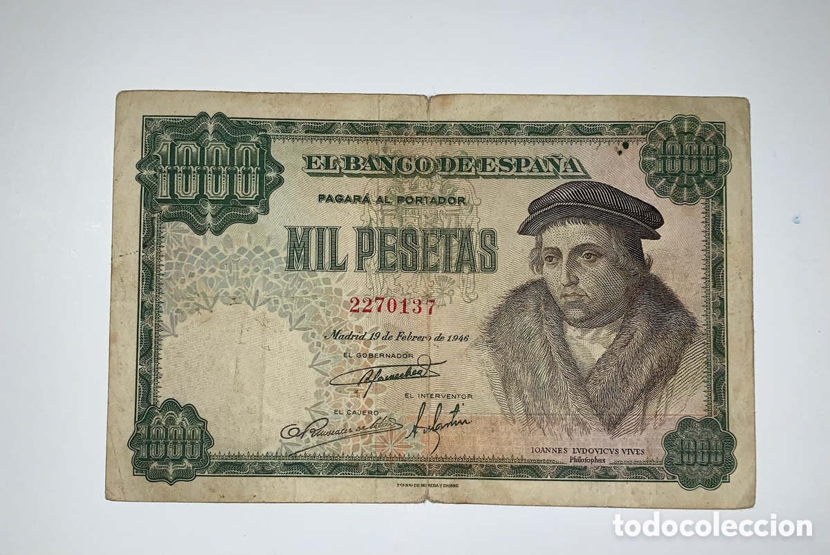 Billetes espa&ntilde;oles: Billete de 1000 pesetas de 1946. BE+. Hago precio por lote. Agrupo lotes en un env&iacute;o.