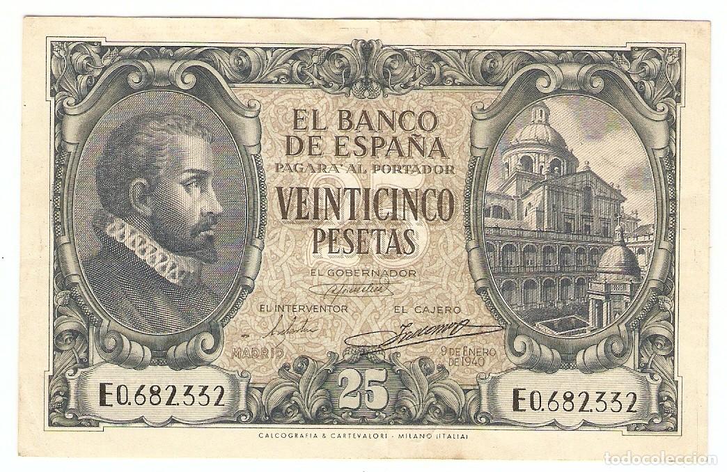 Billetes espa&ntilde;oles: 25 PESETAS BANCO ESPA&Ntilde;A MADRID 9-1-1940