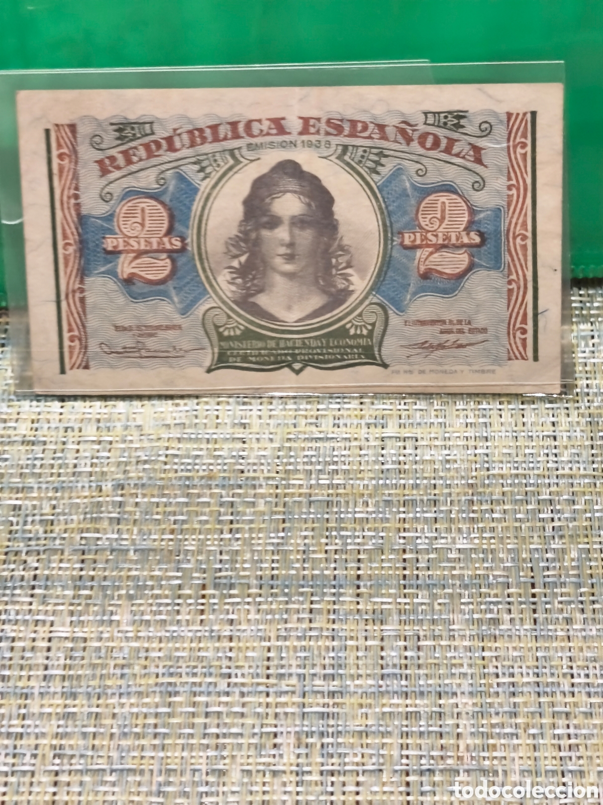 Billetes espa&ntilde;oles: Billete circulado republica mbc escaso 2 ptas dev1938 ver imsgenes