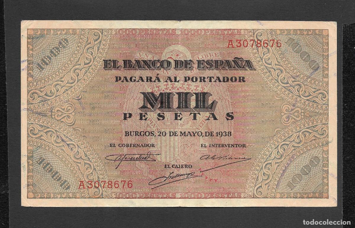 Billetes espa&ntilde;oles: 1000 PESETAS 1938 SERIE A MBC+