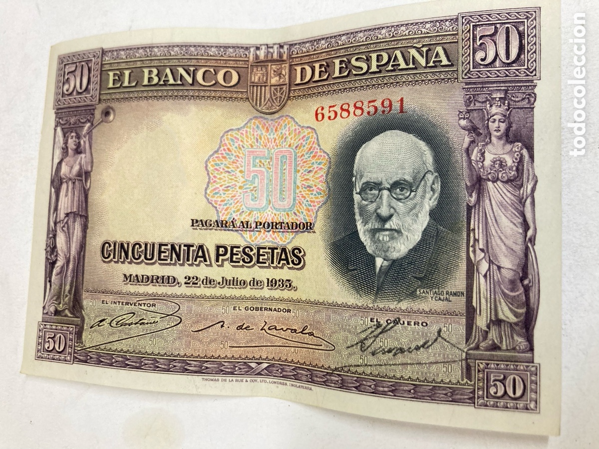 Billetes espa&ntilde;oles: Billete cincuenta pesetas 1935