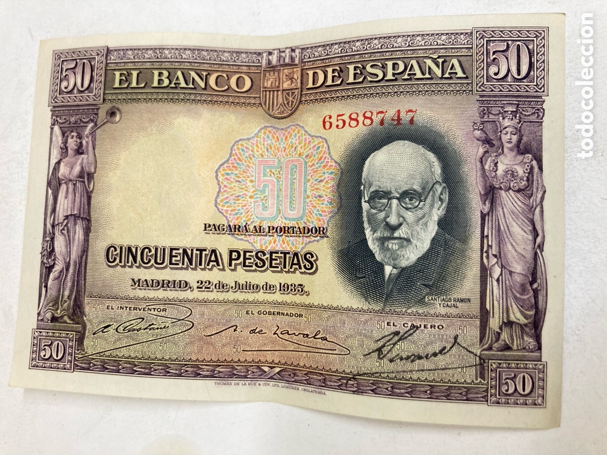 Billetes espa&ntilde;oles: Billete de 50 pesetas 1935