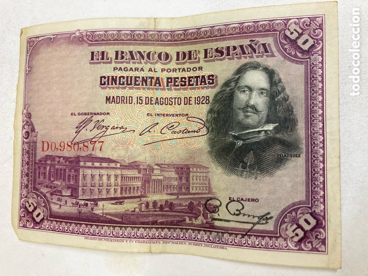 Billetes espa&ntilde;oles: Billete de 50 pesetas 1928