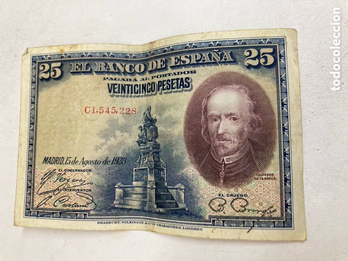 Billetes espa&ntilde;oles: Billete 25 pesetas 1928