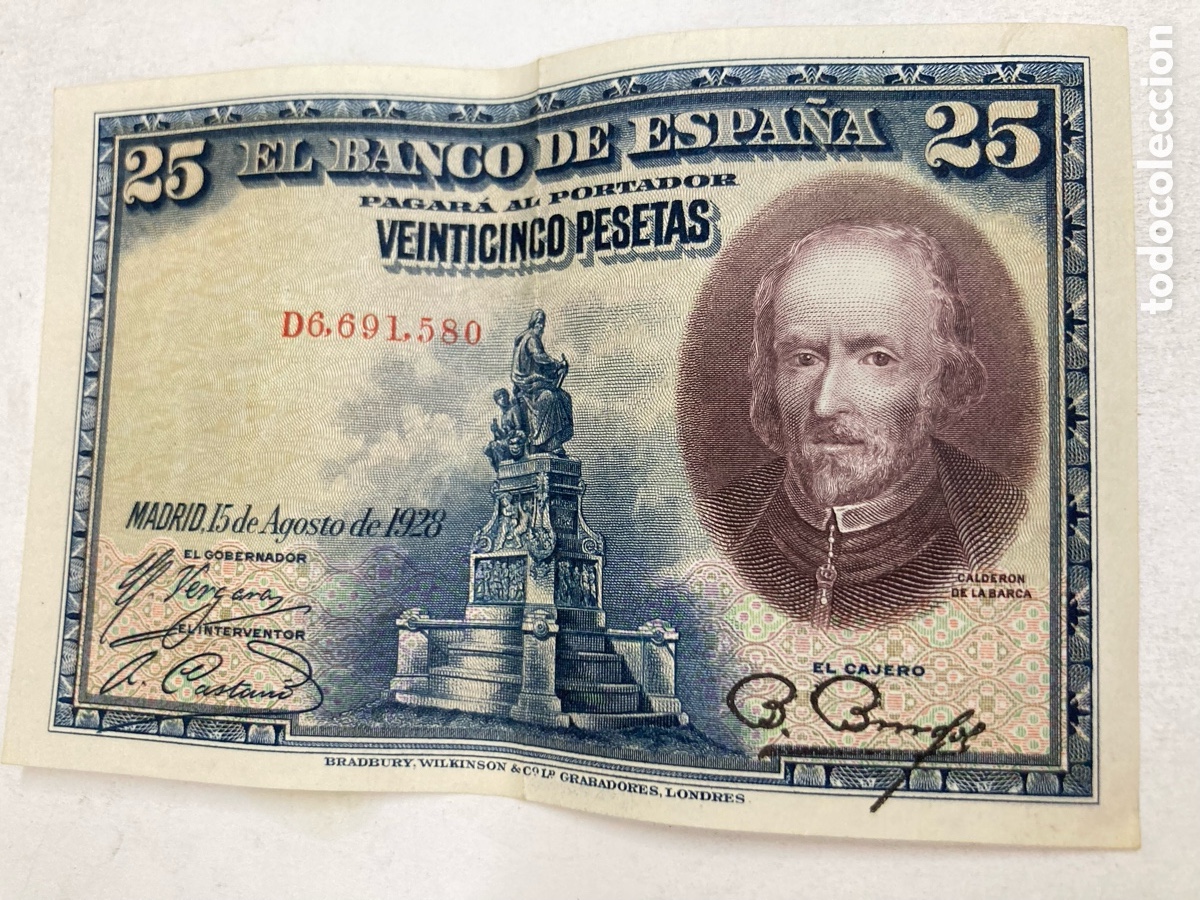 Billetes espa&ntilde;oles: Billete 25 pesetas 1928