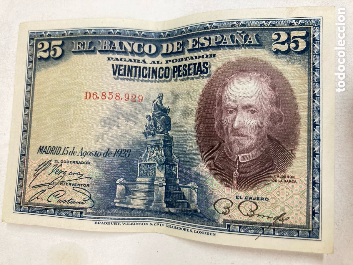 Billetes espa&ntilde;oles: Billete de 25 pesetas 1928