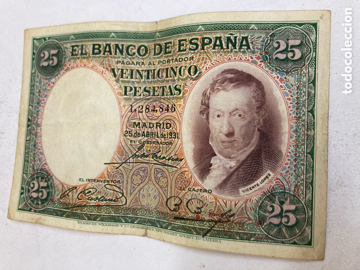 Billetes espa&ntilde;oles: Billete 25 pesetas 1931