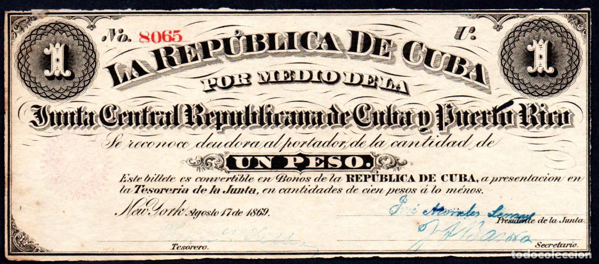 Billetes espa&ntilde;oles: CUBA Y PUERTO RICO: 1 PESO 1869 PICK 61 EBC+ EPOCA COLONIAL ESPA&Ntilde;OL