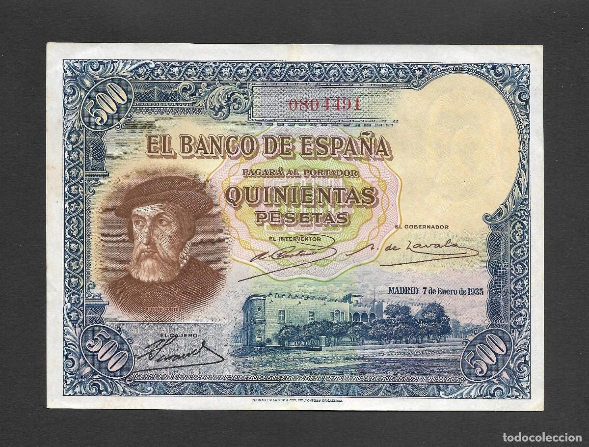 Billetes espa&ntilde;oles: 500 PESETAS 1935 SIN SERIE EBC/EBC+