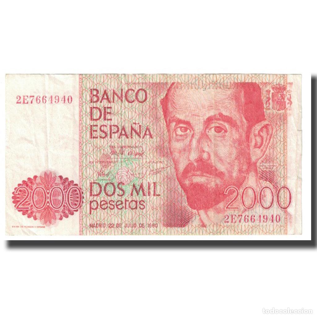Billetes espa&ntilde;oles: [#619251] Billete, 2000 Pesetas, 1980, Espa&ntilde;a, 1980-07-22, KM:159, MBC