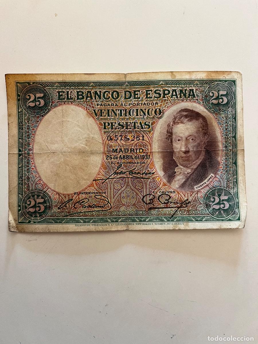 Billetes espa&ntilde;oles: Billete 25 pesetas 1931
