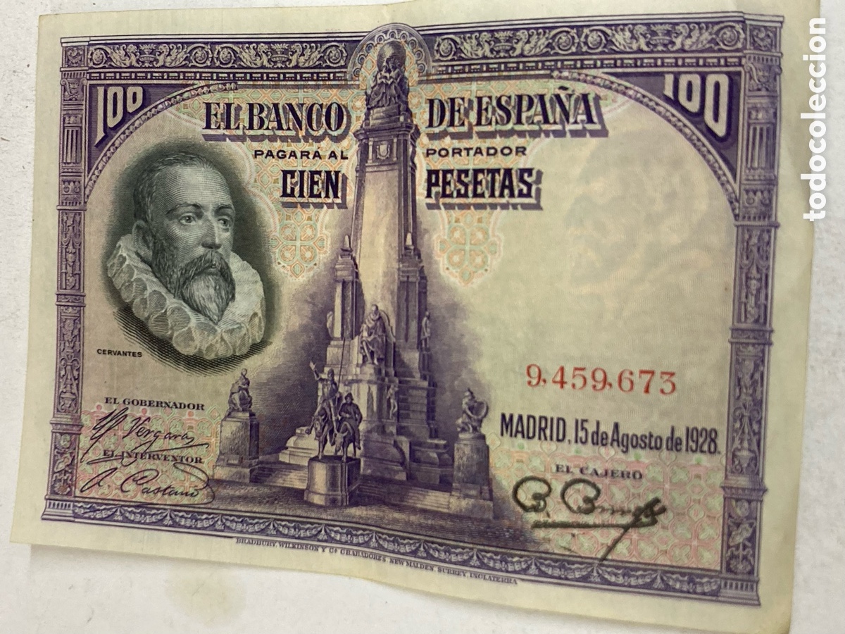 Billetes espa&ntilde;oles: Billete de 100 pesetas 1928