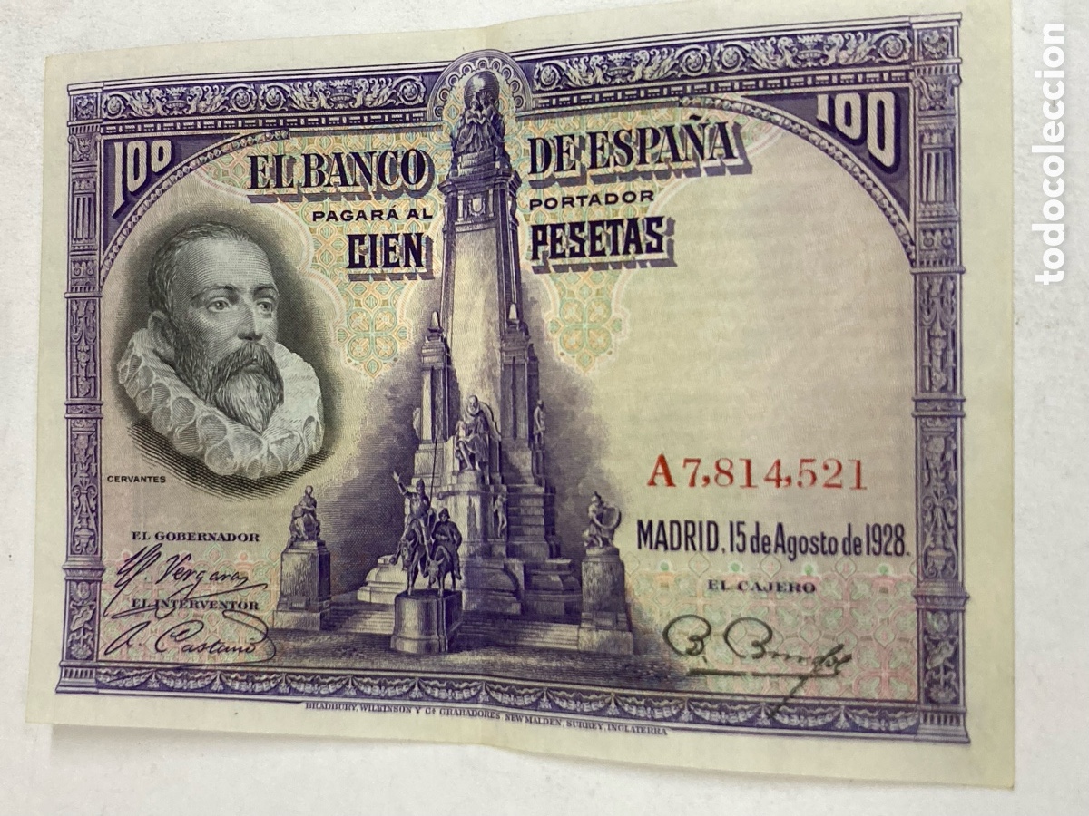 Billetes espa&ntilde;oles: Billete de 100 pesetas 1928