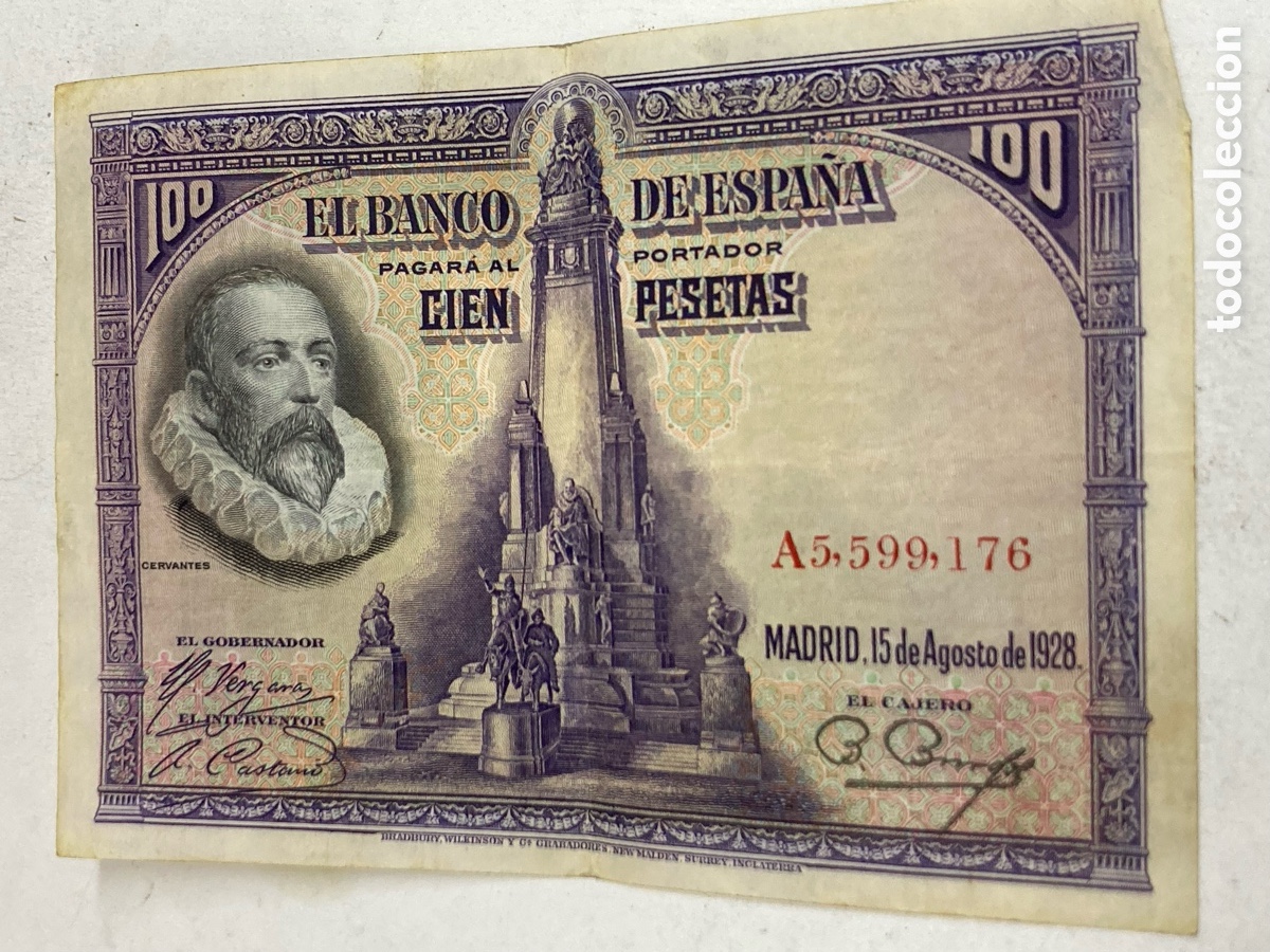 Billetes espa&ntilde;oles: Billete de 100 pesetas 1928