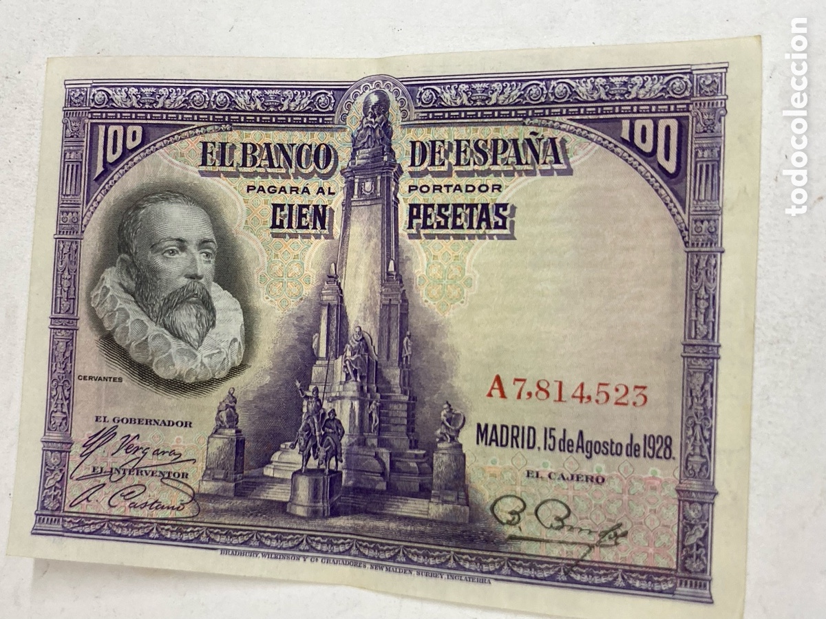 Billetes espa&ntilde;oles: Billete de 100 pesetas 1928