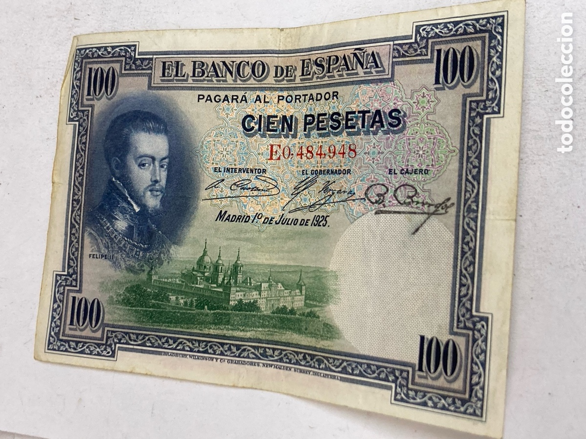 Billetes espa&ntilde;oles: Billete de 100 pesetas 1925