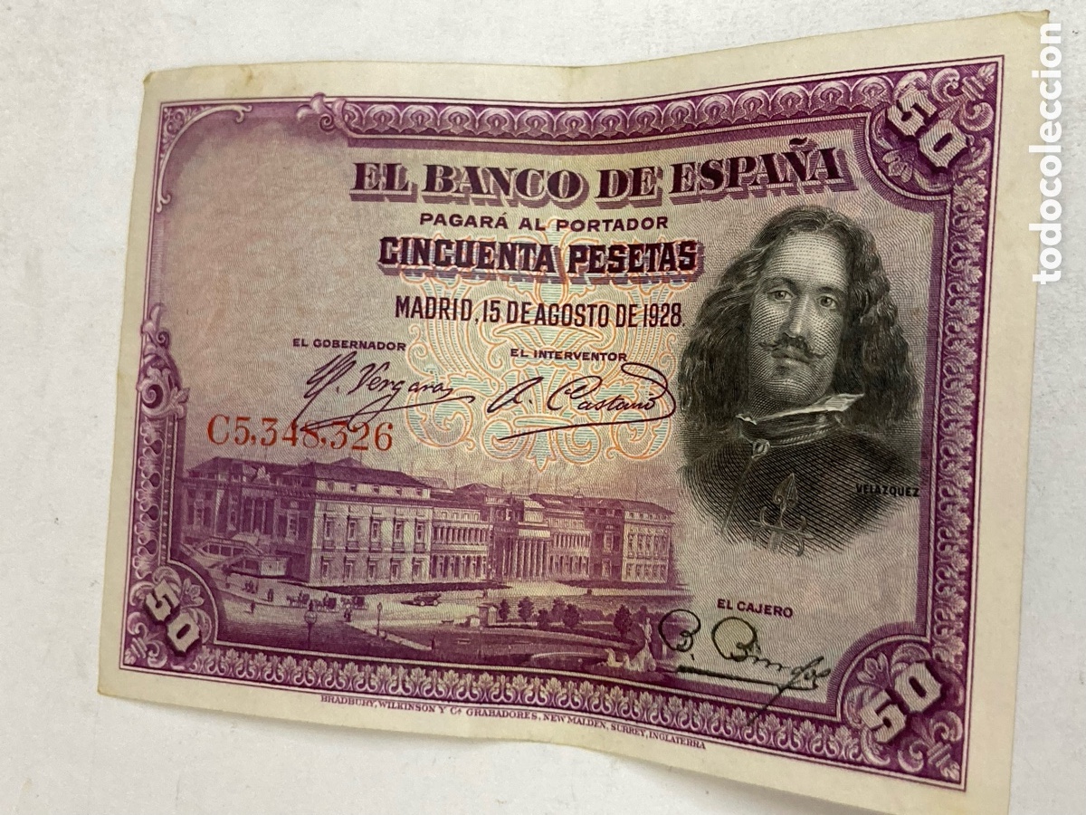Billetes espa&ntilde;oles: Billete de 50 pesetas 1928