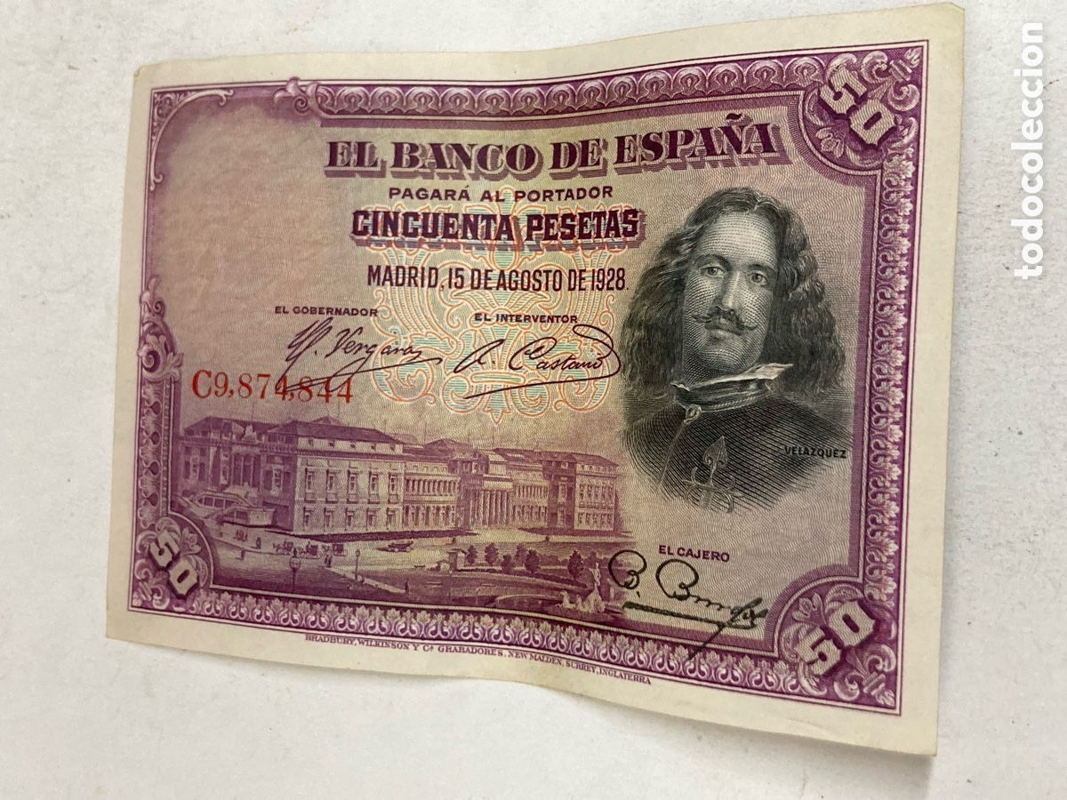 Billetes espa&ntilde;oles: Billete de 50 pesetas 1928