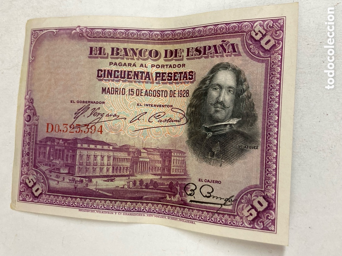 Billetes espa&ntilde;oles: Billete de 50 pesetas 1928