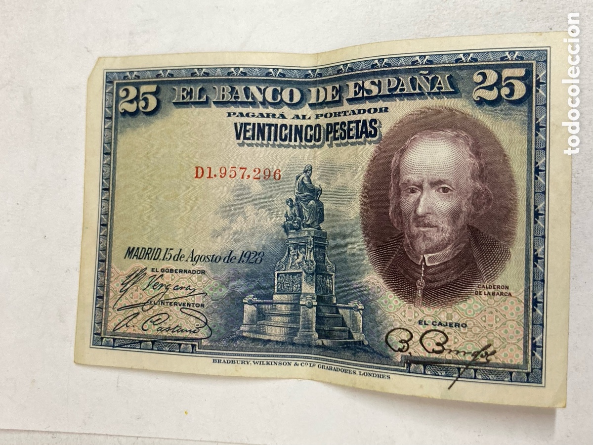 Billetes espa&ntilde;oles: Billete de 25 pesetas 1928