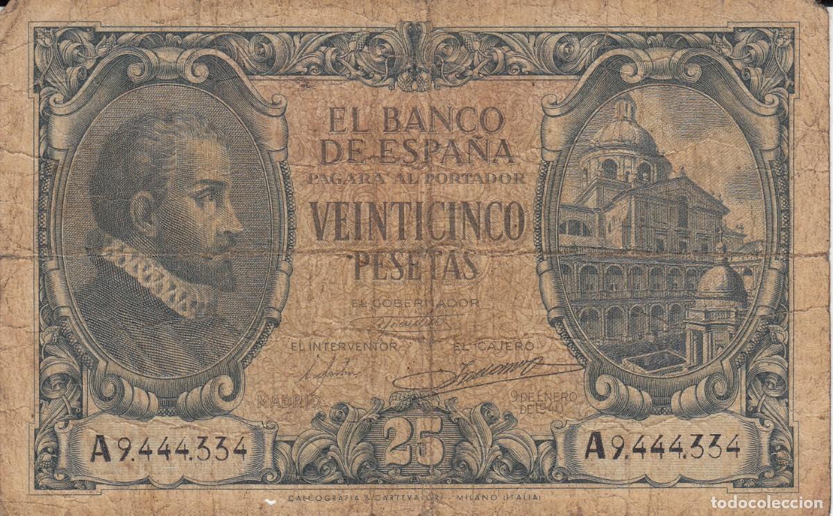 Billetes espa&ntilde;oles: BILLETE BANCO DE ESPA&Ntilde;A -25 PESETAS - 1940