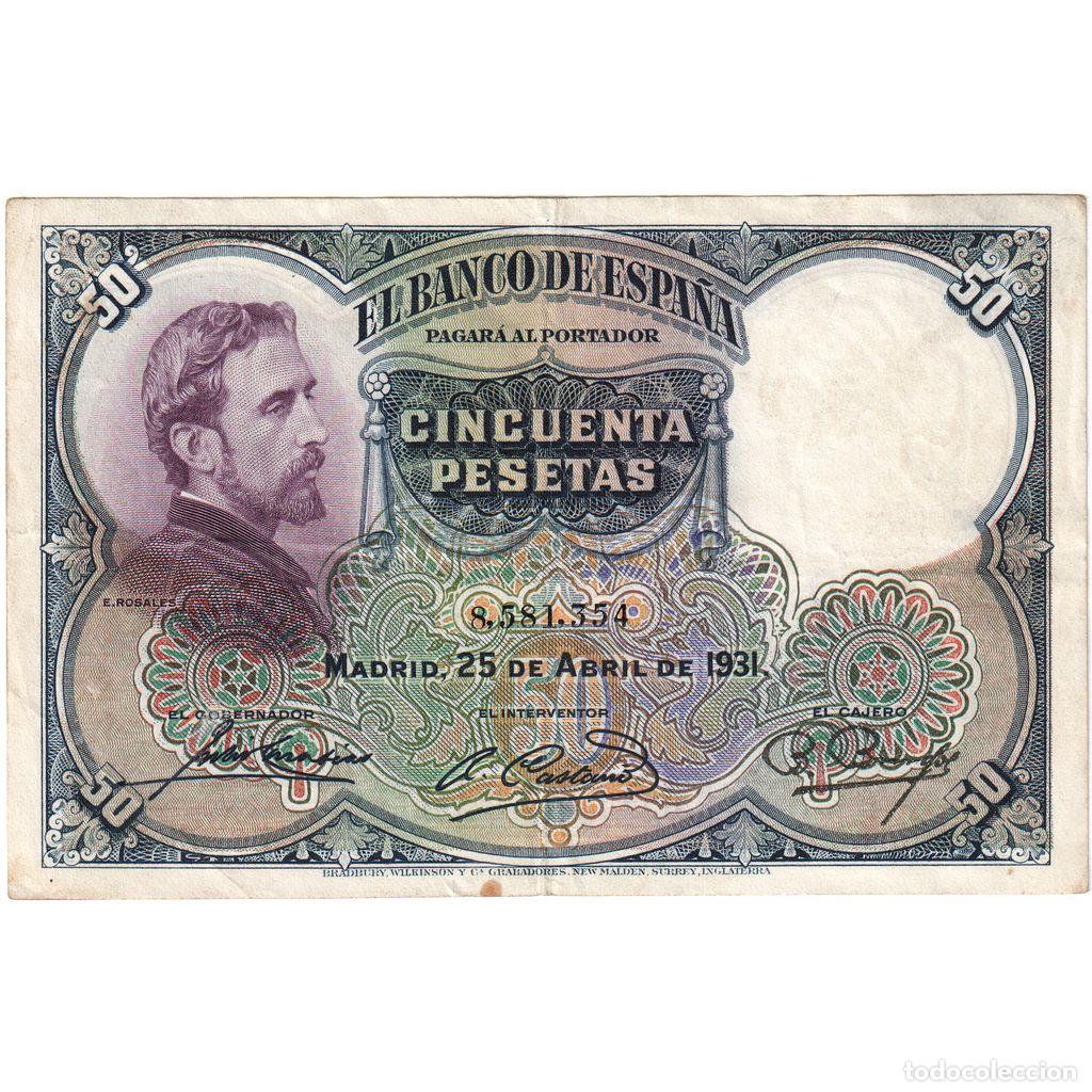 Billetes espa&ntilde;oles: [#1292830] Espa&ntilde;a, 50 Pesetas, 1931-04-25, MBC