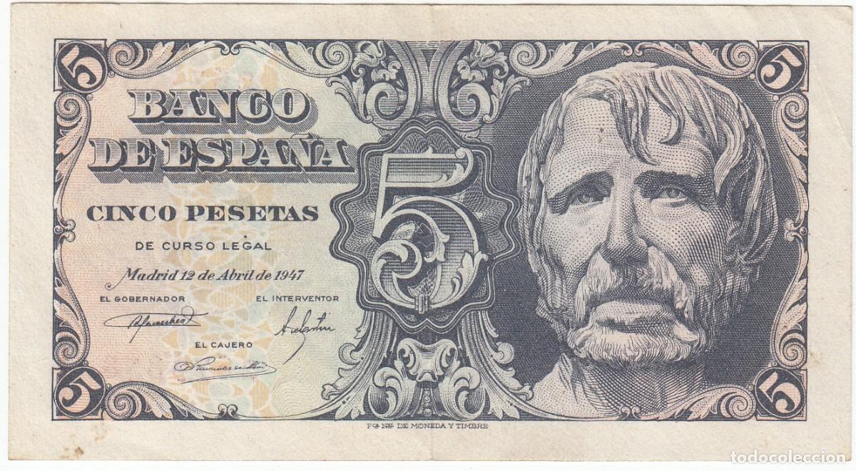 Billetes espa&ntilde;oles: BILLETE BANCO DE ESPA&Ntilde;A - 5 PESETAS 1947