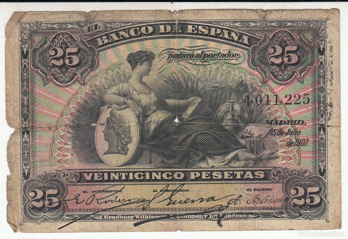 Billetes espa&ntilde;oles: BILLETE BANCO DE ESPA&Ntilde;A - 25 PESETAS 1907