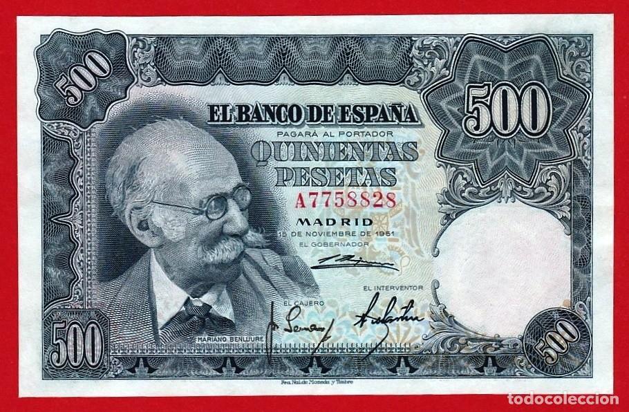 Billetes espa&ntilde;oles: 500 pesetas, 1951, ''Benlliure'' Serie A, EBC+