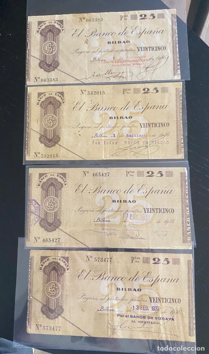 Billetes espa&ntilde;oles: Lote billetes de 25 pesetas Bilbao
