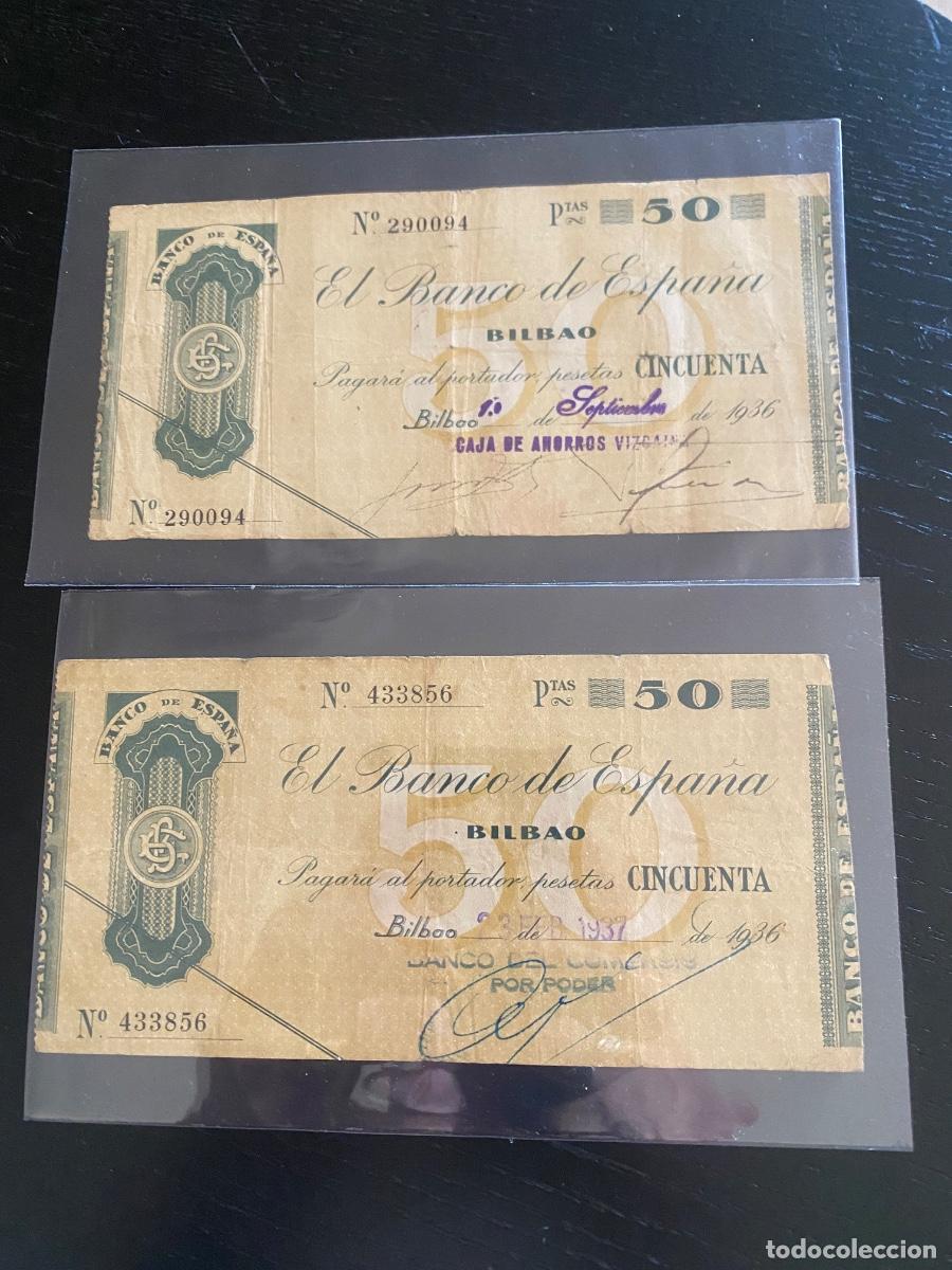 Billetes espa&ntilde;oles: Lote billetes 50 pesetas Bilbao