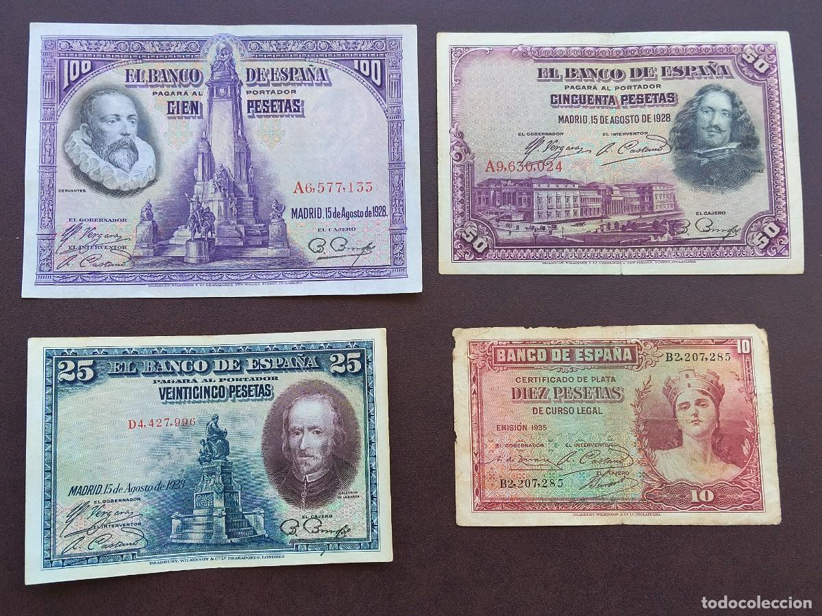 Billetes espa&ntilde;oles: LOTE DE 4 BILLETES DIFERENTES DE LA REPIBLICA ESPA&Ntilde;OLA. ORIGINALES%