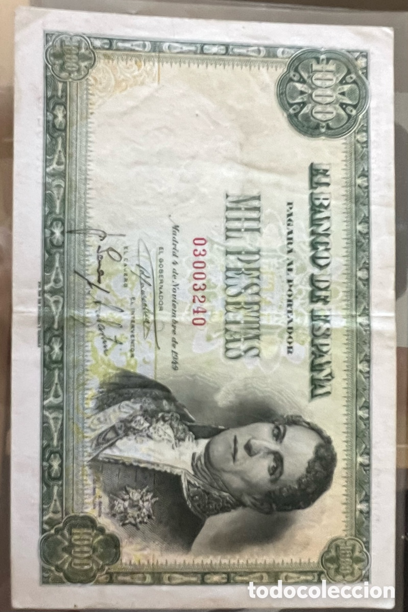 Billetes espa&ntilde;oles: Billete 1000 ptas. A&ntilde;o 1949 - Foto 1