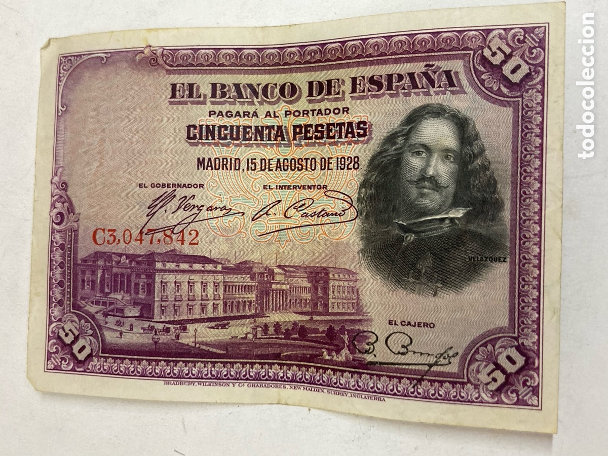 Billetes espa&ntilde;oles: Billete de 50 pesetas 1928