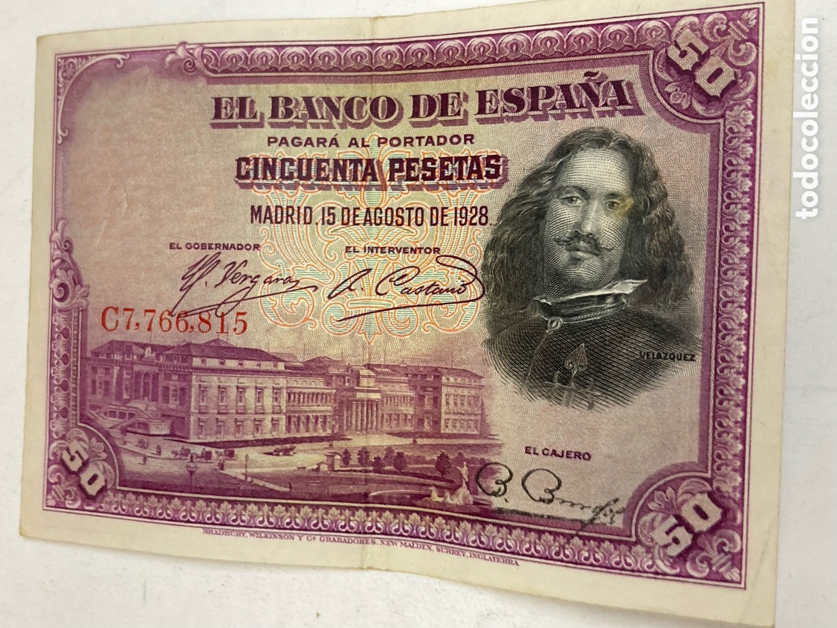 Billetes espa&ntilde;oles: Billete de 50 pesetas 1928