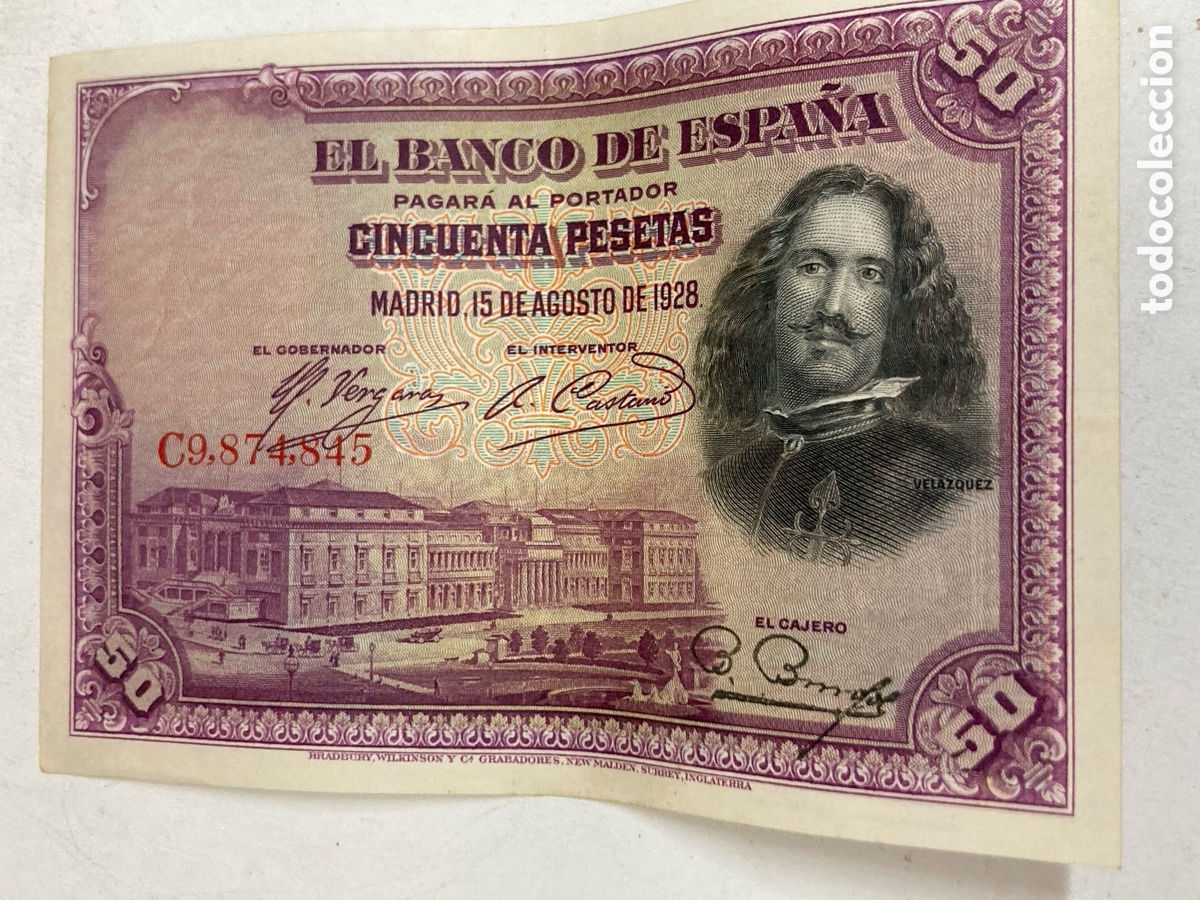 Billetes espa&ntilde;oles: Billete de 50 pesetas 1928